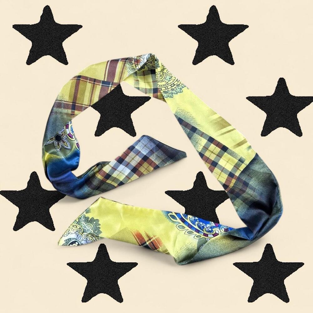 ★ Y2k Plaid and Paisley scarf ★